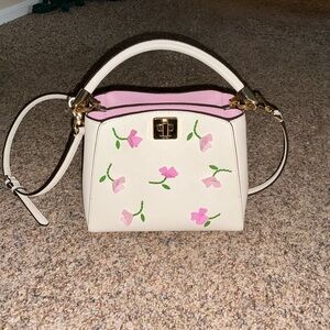 Kate Spade Cream and Pink Floral Crossbody Bag